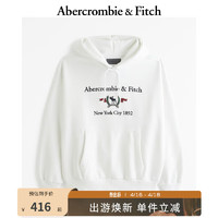 Abercrombie & Fitch 男装女装装 24春抓绒小麋鹿连帽卫衣 358472-1 白色 XS (170/84A)