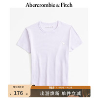 Abercrombie & Fitch 女装 24春夏休闲百搭小麋鹿短袖圆领T恤 358176-1 浅紫色 L (165/104A)