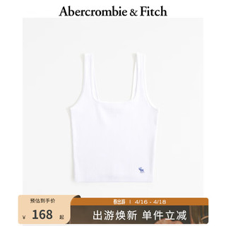 Abercrombie & Fitch 女装 24春夏 美式风基本款辣妹小麋鹿罗纹背心 359015-1 白色 S (165/92A)