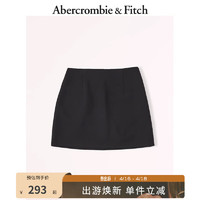 Abercrombie & Fitch 女装 白领通勤纯色时尚气质简约百搭短款半身裙 328108-1 黑色 M (165/76A)