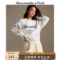 Abercrombie & Fitch 女装 24春美式休闲时尚加绒logo圆领卫衣 KI152-4032 奶白色 M (165/96A)