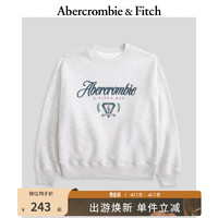 Abercrombie & Fitch 女装 24春新款美式复古时髦休闲logo加绒圆领卫衣 KI152-4065 浅麻灰 XS (160/84A)