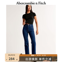 Abercrombie & Fitch 女装 时尚通勤美式复古深色水洗百搭高腰喇叭牛仔裤 354306-1 加倍深色 29S (155/76A)