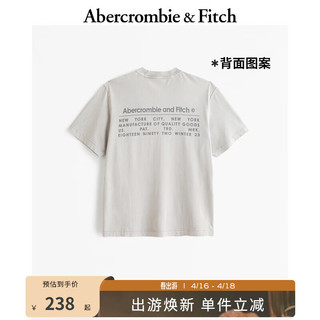 Abercrombie & Fitch 男装女装情侣装 24春夏新品 美式风复古T恤 359280-1 灰褐色 S (175/92A)