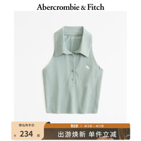 ABERCROMBIE & FITCH女装 24春夏百搭辣妹美式风小麋鹿背心Polo衫 KI139-4418 鼠尾草色 M (165/96A)