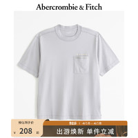 ABERCROMBIE & FITCH男装女装装 24春夏时尚潮流圆领短袖T恤 358797-1 浅灰色 背面无图案 XXL (185/124A)