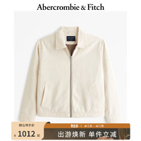 ABERCROMBIE & FITCH男装 24春夏时尚拉链宽松款轻便夹克外套 KI132-4036 米色 L (180/108A)