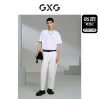 GXG男装 多色字母图案短袖T恤 24年夏季G24X442027 白色 185/XXL