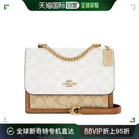 COACH 蔻驰 香港直邮COACH蔻驰女包Klare系列帆布拼皮风琴包单肩斜挎包CA148