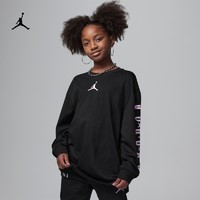 AIR JORDAN Jordan官方耐克乔丹女童大童长袖T恤冬季新款针织休闲时尚FV5886