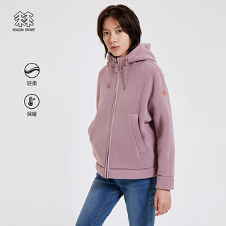 KOLON SPORT KOLONSPORT可隆女子廓形抓绒保暖外套运动露营秋冬上衣夹克 薰衣草紫LA 165/M