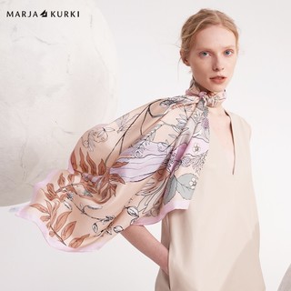 MARJA KURKI 玛丽亚古琦 玛丽亚.古琦（MARJAKURKI）生日母亲节礼物送长辈大方巾欧美风优雅气质高档桑蚕丝丝巾女礼盒装森林妖精1LL120202黄