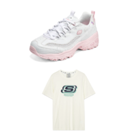 SKECHERS 斯凯奇 女款休闲运动鞋 896192 + T恤