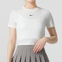 NIKE 耐克 时尚休闲 修身短款 女子无领短袖上衣