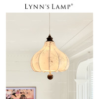 立意 Lynn's立意 复古风法式卧室布艺吊灯 花纹中古餐厅吧台实木衣帽间
