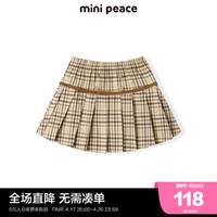 Mini Peace minipeace太平鸟童装女童半身裙秋格子短裙F2GEC3338