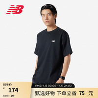 NEW BALANCE NB T恤男款24运动休闲百搭纯色打底圆领短袖上衣 BK MT41509 M