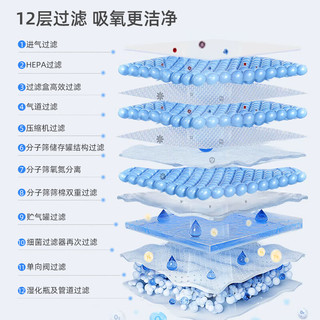 欧格斯 5L升医用制氧机家用老人吸氧机氧气呼吸机氧疗雾化一体机制氧机十大排名高氧浓度便携式高原氧气机OZ-5-01XW0