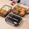 便携式带盖分格便当盒 食品级材质送餐具