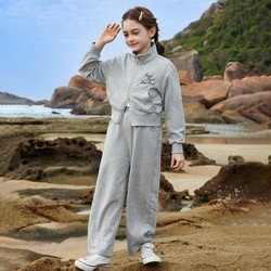 ASK junior 女童套装2024春装新品儿童双头拉链外套香蕉裤休闲两件套