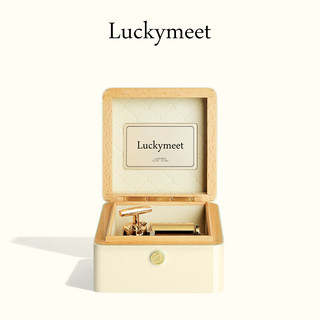 LuckymeetLUCKYBOX 36音阶Pro级八音盒 音乐 象牙白烤漆真皮内饰摆件 36Pro象牙白/音乐