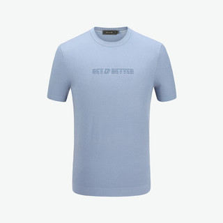 雅戈尔T恤男士2024春夏青年男短袖T恤 合款 灰蓝 M
