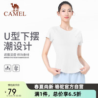 CAMEL 骆驼 瑜伽服女短袖透气跑步衣运动服上衣速干健身服t恤 Y24BAW6010