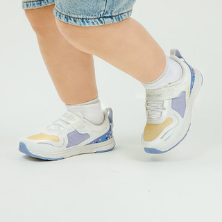 基诺浦（ginoble）学步鞋 1-5岁儿童凉鞋 夏款男女宝宝鞋子 幼儿童鞋运动鞋 TXG1166 白色/紫色/淡黄 130mm_内长14/脚长13.0-13.5cm