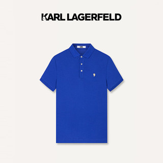 Karl Lagerfeld卡尔拉格斐轻奢老佛爷男装 24夏款KL徽章 多色系短袖Polo衫 宝蓝 48