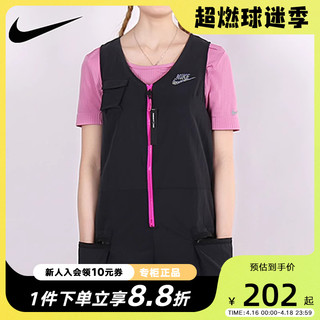 NIKE 耐克 女装2024春秋新款休闲无袖工装运动连身连体裤CJ2292-010