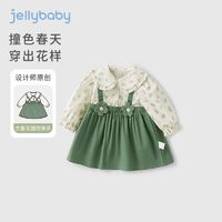 百亿补贴：JELLYBABY 杰里贝比女童假两件连衣裙春秋儿童裙子长袖春季女孩宝宝春装新款