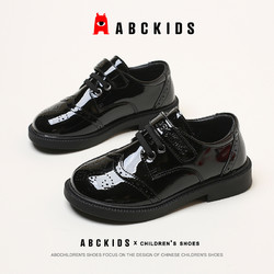 ABCKIDS 儿童童鞋2024春季新款男童黑色小皮鞋春秋款学生表演鞋女