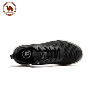 骆驼牌 男士休闲鞋轻盈软弹透气舒适运动跑步网鞋 P14M342006 黑色 44
