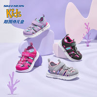 百亿补贴：SKECHERS 斯凯奇 童鞋春夏新品轻便女小童凉鞋时尚魔术贴防滑302100N