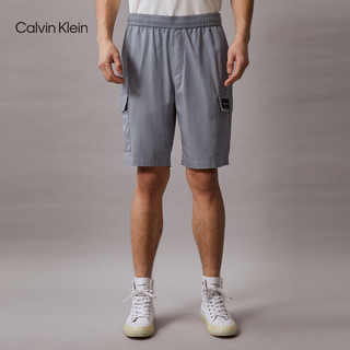 Calvin Klein Jeans24春夏男经典绣标松紧腰莱赛尔混纺休闲短裤J325564 PN6-云迹灰 S