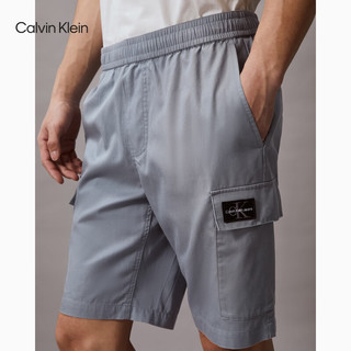 Calvin Klein Jeans24春夏男经典绣标松紧腰莱赛尔混纺休闲短裤J325564 PN6-云迹灰 S