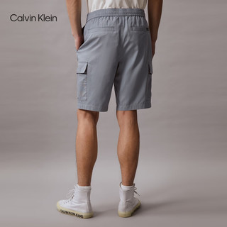 Calvin Klein Jeans24春夏男经典绣标松紧腰莱赛尔混纺休闲短裤J325564 PN6-云迹灰 S