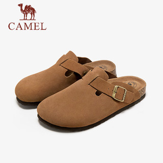 骆驼（CAMEL）2024夏季复古绒面勃肯鞋柔软透气舒适休闲凉鞋男 G14M074667 咖啡色 39