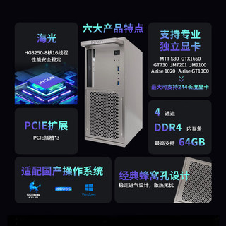 GITSTAR集特 国产化海光HG3250 双网口商用办公台式机电脑主机GPC-160（16G/1TSSD/风华 2G） GM9-5001-01