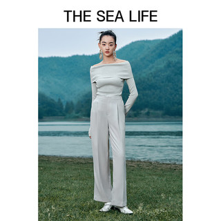 THE SEA LIFE 欧海一生 西装裤2024春季阔腿直筒裤XD15318 苜蓿灰 S