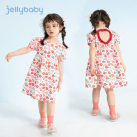 JELLYBABY 杰里贝比女童碎花连衣裙2024夏季新款裙子纯棉波点洋气时髦公主裙