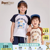 PawinPaw小熊童装24夏男童男宝时尚休闲撞色T恤 Navy藏青色/59 090