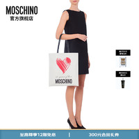 MOSCHINO莫斯奇诺24春夏女士40 Years of Love纳帕革购物手提包 白色