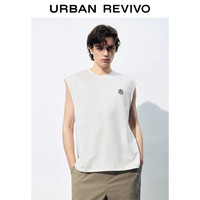 UR2024夏季男装休闲创意图案撞色印花棉质宽松背心UML440047 本白 XS