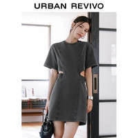 UR2024夏季女装复古时髦街潮镂空设计感X型连衣裙UWV740027 深灰 M