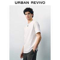 UR2024夏季男装街潮设计感可拆链条棉质短袖T恤UMF440067 本白 M