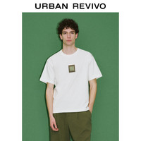 URBAN REVIVO 男士创意贴章短袖T恤 UMF440071 本白 XL