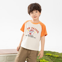 汪汪队立大功汪汪队男童短袖t恤夏装2024夏季儿童上衣宝宝男孩打底衫薄款 橙色0093 140CM