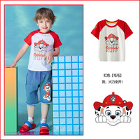汪汪队立大功汪汪队男童短袖t恤夏装2024儿童上衣夏季宝宝男孩宽松打底衫 红色250 105CM