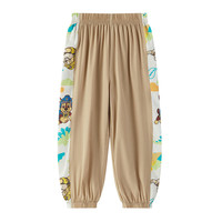汪汪队立大功汪汪队儿童防蚊裤2024夏季男童轻薄透气速干裤男孩宝宝束脚裤潮酷 卡其色 130CM